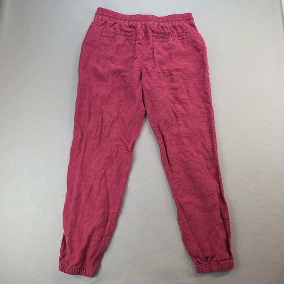 Athleta Retreat Linen Jogger Women's 12 TALL Drawstring Waist Pants Coffeeberry - Picture 3 of 11